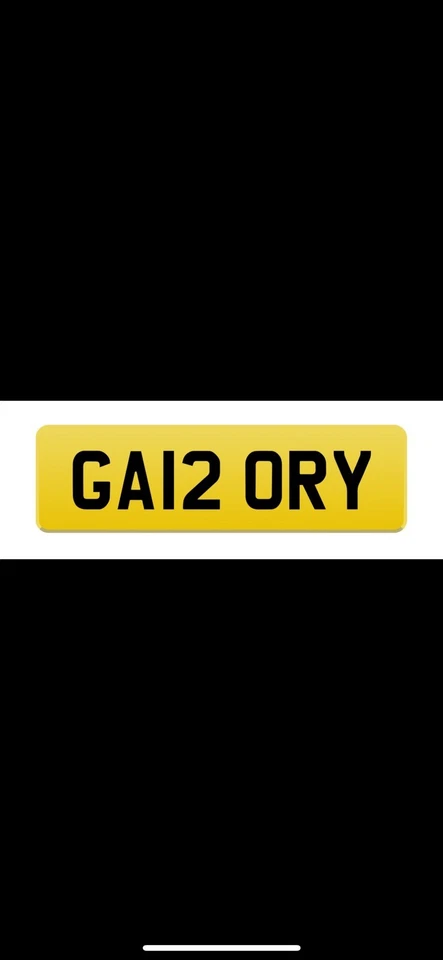 Private registration plate - GA12 ORY  - Image 1 of 1
