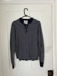 Levi’s Blue And White Striped Henley - Medium - Picture 1 of 4