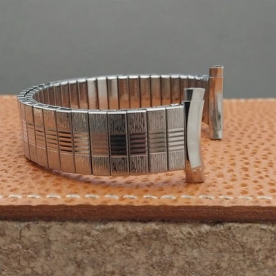 Bulova 1970s Vintage 16mm 18mm 20mm Stainless Classic Stretch NOS Watch Band - Image 1 of 4
