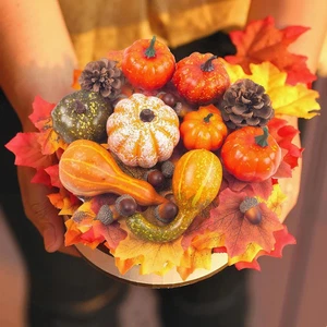 2 Packs 50Pcs Autumn Decorations Artificial Halloween Pumpkins - Picture 1 of 7