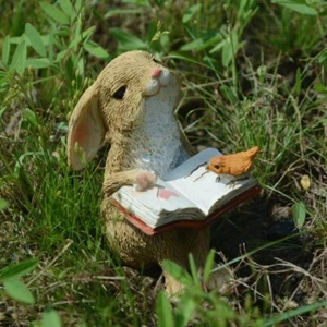 2.16" Home Cute Rabbit Figurines Miniature Tabletop Ornaments Garden Decorations - Picture 1 of 4