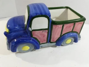 Designpac Woody handbemalter LKW Keramik Übertopf ca. 12" lang GC - Bild 1 von 12