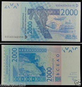 WEST AFRICAN STATES Mali (D) 2000 Francs 2003 UNC - Picture 1 of 1