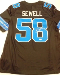 Camiseta deportiva negra Nike Vapor Fuse autografiada por Penei Sewell Detroit Lions - Imagen 1 de 1