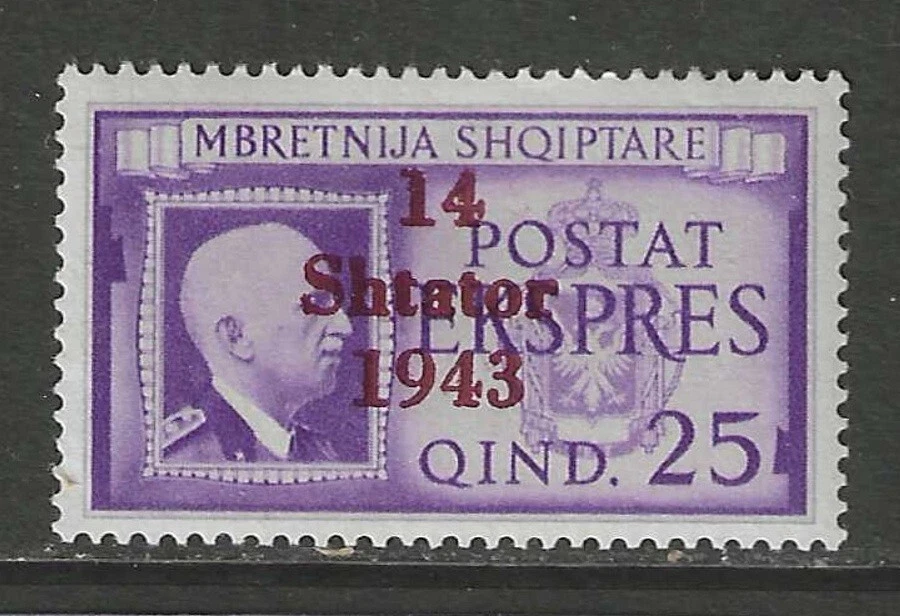 ALBANIA 1943 SEGUNDA GUERRA MUNDIAL OCUPACIÓN ALEMANA 25 Q ENTREGA ESPECIAL COMO NUEVO**, $140,00 Foto 1 de 1