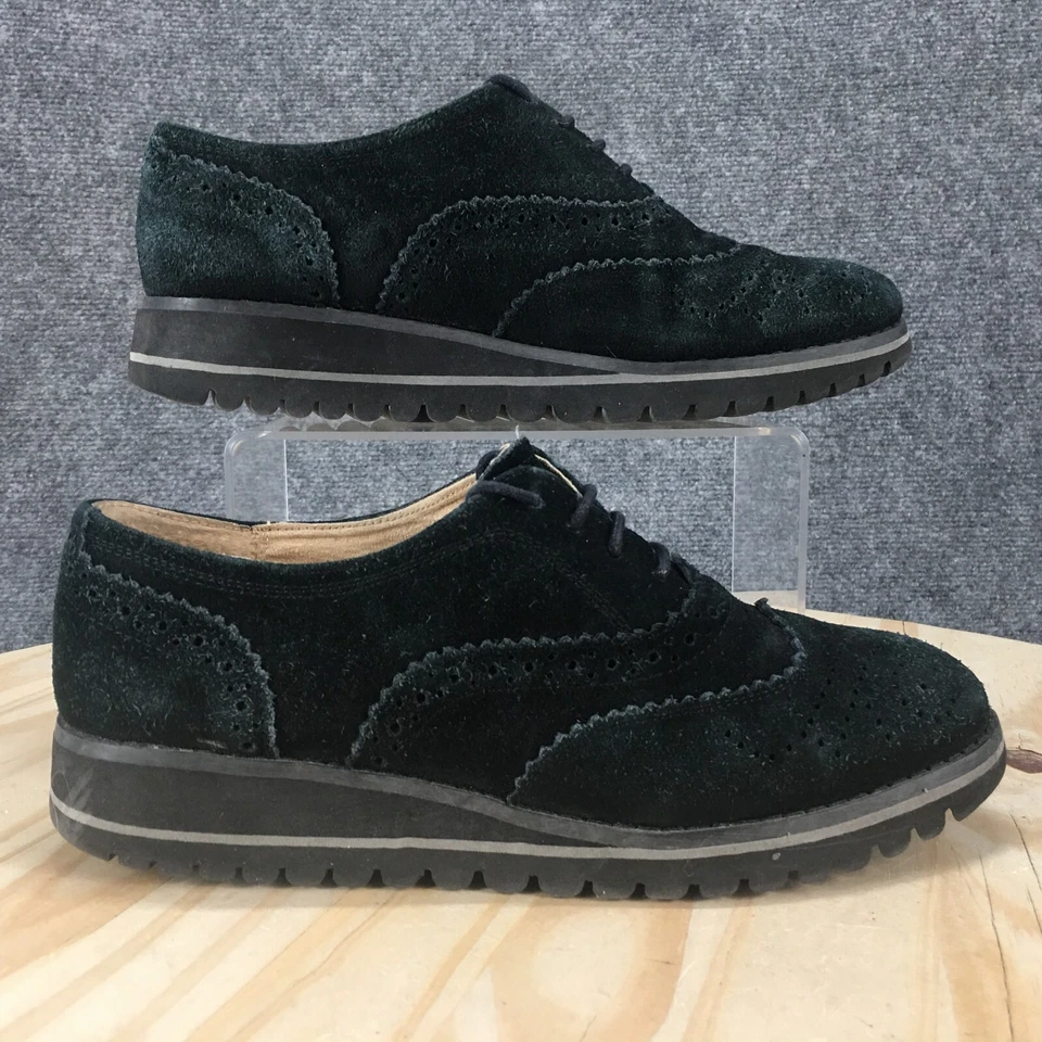 Zapatos Oxford Marc Fisher para mujer 8M Rhino plataforma punta de ala con cordones cuero verde Foto 1 de 4