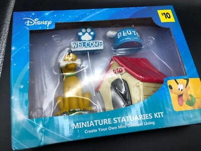 New Disney Pluto 4 Pc Miniature Statuaries Garden Fairy Kit Indoor/Outdoor Decor - Image 1 of 4