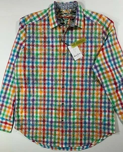 NWT ROBERT GRAHAM SzM EMBROIDERED PLAID CLASSIC FIT LONG SLEEVE SHIRT MULTICOLOR - Picture 1 of 12