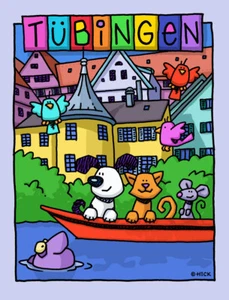 ED Heck " Tübingen" Pigmentdruck auf Leinwand - Bild 1 von 1