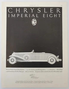 Vintage Magazine Print Ad - 1931 Chrysler Imperial Eight Luxury Automobile Ad - Picture 1 of 3