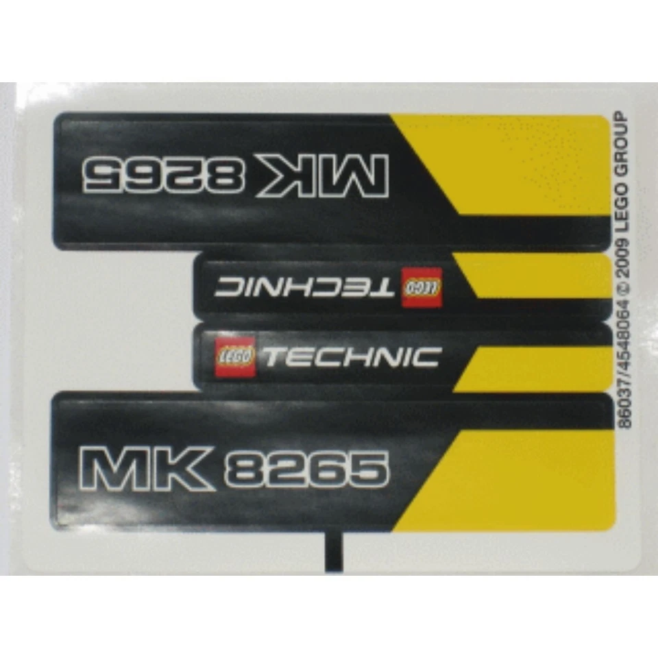 new LEGO Sticker Sheet for Technic Front Loader set 8265 - Image 1 of 1