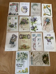 Vintage 14 Easter Postcards 100 Years Old - Picture 1 of 9