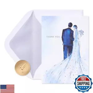 Papyrus Blank Wedding Thank You Cards, Bride and Groom (12-Count) - Picture 1 of 5
