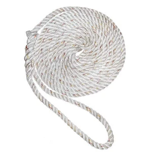 New England Ropes 1/2" Premium 3-Strand Dock Line - White w/Tracer - 15 [C6050-1 - Picture 1 of 1