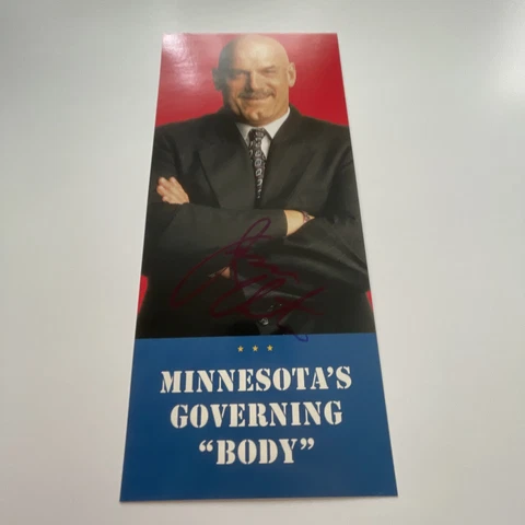 JESSE VENTURA SIGNED POSTCARD Photo 4x9" AUTOGRAPHED WWE WWF Wrestling Governor Cover