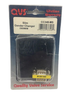 QVS VGA Slim Gender Changers DB9M/M  CC348-MS it/191 - Image 1 of 2