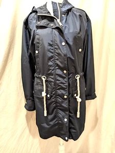 New Condition Michael Kors Womens Hooded Eco Anorak Jacket Dark Blue Size Sz: S - Picture 1 of 24
