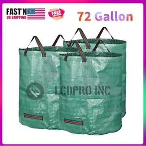 1-3Pack 72 Gallon Garden Leaf Bags Reusable Yard Lawn Waste Bag 4 Strong Handles - Picture 1 of 15