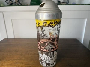 Vintage "Ragtime" Pattern Hazel-Atlas Bar Glass 10" Cocktail Shaker 1950s - Picture 1 of 4