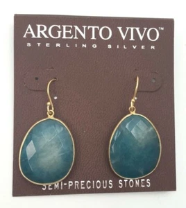 Argento Vivo 125048 Gold-Tone Aventurine Double-Drop Earrings - Picture 1 of 1