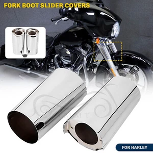 Cubiertas deslizantes de bota de horquilla superior cromadas para Harley Touring Street Glide FLHX FLHXS - Imagen 1 de 13