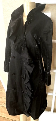 DE COLECCIÓN HOLLYWOULD HECHO EN ITALIA VESTIDO NEGRO VOLANTES BRILLANTE TALLA 8 Ver Detalle xdb Foto 1 de 4