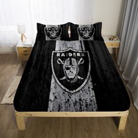 Details about / Las Vegas Raiders Football Fitted Sheet 3PCS Bed Sheet /& Pillowcase Bedding sets
