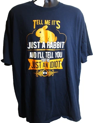 Camiseta TS Classic Fit Negra Gráfica Just A Rabbit Idiot Talla 4XL Unisex Usada en Excelente Condición Foto 1 de 2