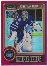 2014-15 O-Pee-Chee Platinum Red Prism #124 Jonathan Bernier 008/135 Toronto