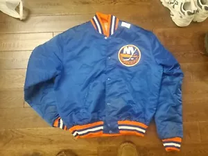 SWEET VINTAGE STARTER NEW YORK ISLANDERS BLAUE SATINJACKE HERREN GRÖSSE LARGE - Bild 1 von 6