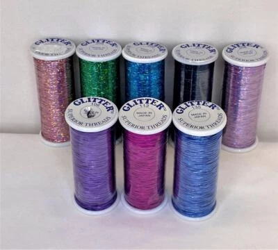 Lot Superior Threads Glitter Metallic Hologram Embroidery Quilting 8 Spools - Image 1 of 4