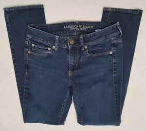 American Eagle Outfitters Jeans Womens Low Rise Straight Stretch Size 4 R - Picture 1 of 12