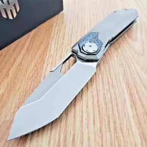 REMETTE Peregrine Falcon Folding Knife 3.13" Bohler M390 Steel Blade Titanium - Picture 1 of 13