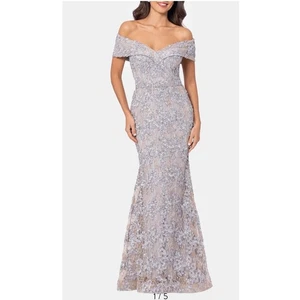 Xscape Abendkleid gold/silber bestickt - Größe 6 - Bild 1 von 6