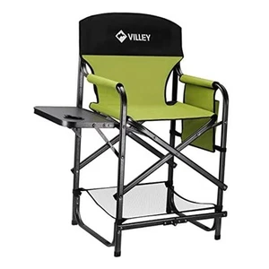 Tall Directors Chair, Folding Camping Chairs, Makeup Artist Chair with Foot - Picture 1 of 7