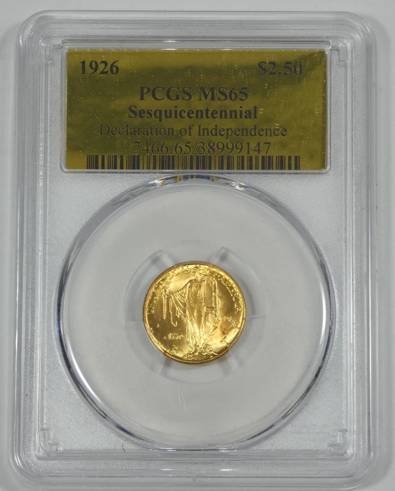 1926 Sesquicentennial of American Independence $2.50 Gold Commem PCGS MS 65 - Image 1 of 4