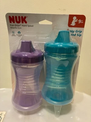 NEW NUK Fun Grips Hard Spout 10 oz Sippy Cups - Pack of 2 - Image 1 of 2
