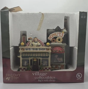 Holiday Time Weihnachtsdorf 2004 BG Sub Shop & Donuts beleuchtet  - Bild 1 von 10