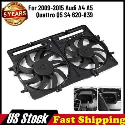 OEM Radiator Cooling Fan Assembly 620-839 For Audi A4 A5 Quattro Q5 S4 2009-15 Foto 1 de 4