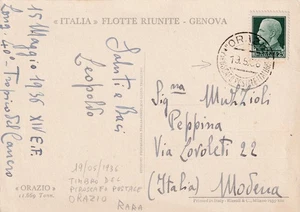 XX28-NAVIGATION-POSTSCHIFF ORAZIO AUF POSTKARTE X MODENA - Picture 1 of 2