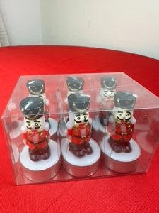 6 LOT VTG Collectible nutcracker-themed tea light candles Christmas Home Decor - Picture 1 of 6