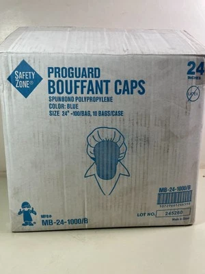 Blue Large 24" Bouffant Cap 24 inch 1,000 Pack Head Covers MB-24-1000/B - Image 1 of 3