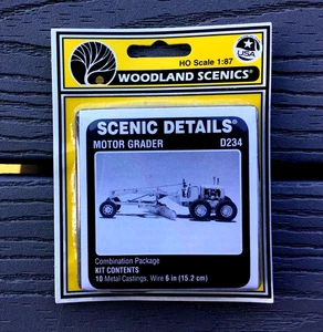 WOODLAND SCENICS 1/87 HO SCALE SCENIC DETAILS MOTOR GRADER METAL KIT  D 234 F/S - Picture 1 of 8