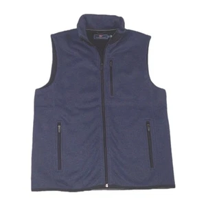 NWT Vineyard Vines Fleece Vest Mountain Sweater Men's Small Navy Blue - Picture 1 of 8
