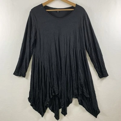 Cómoda túnica asimétrica arrugada para mujer EE. UU. S fluida caprichosa hada grunge Foto 1 de 4