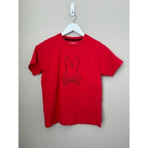 Psycho Bunny Kinder Grafik T-Shirt Größe Large (14/16) rot 100 % Pima-Baumwolle  - Bild 1 von 6