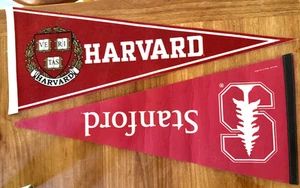 Harvard and Stanford Collegiate Pennants - No need to choose, get both! - Picture 1 of 4