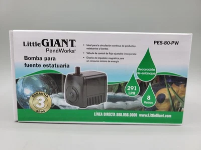 全新 Little Giant PES-80-PW 1/125 惠普 77GPH 雕像喷泉泵 566714 — 第 1/2 张图片