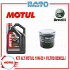 Kit Tagliando 4Lt Motul 10W-50+Filtro Olio Benelli BN 302 EU4 2017