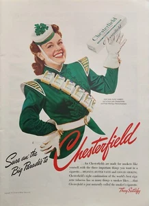 Anuncio impreso Chesterfield 1941 decoración de pared efímera vintage Patsy Garrett Fred Waring - Imagen 1 de 1